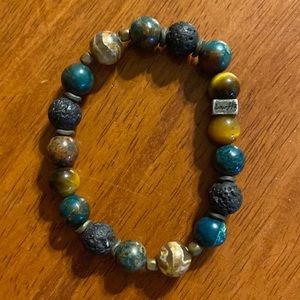 Original LavHa Gemstone Bracelet with Lava Stones 7" 8 mm Stones